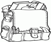 Coloriage cartable pour aller a l ecole dessin