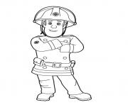 Coloriage sam le pompier en action dessin