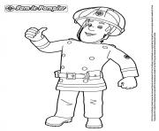 Coloriage sam le pompier heureux dessin