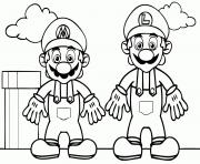 Coloriage mario lance une boule de feu dessin