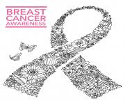 breast cancer awareness ribbon dessin à colorier