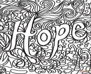 Coloriage hope espoir cancer du sein dessin