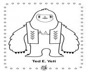 Coloriage yeti grand homme snowman dessin