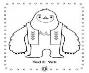 Coloriage ancien yeti au froid dessin