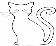 chat noir halloween dessin à colorier