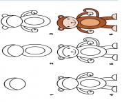 Coloriage dessin facile a faire un singe dessin