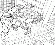 spiderman contre venom dessin à colorier