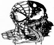 spiderman venom mask dessin à colorier