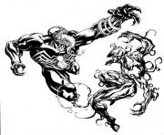 Coloriage spiderman vs venom carnage by jesterretsej dessin