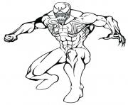 venom de spiderman mode defense dessin à colorier
