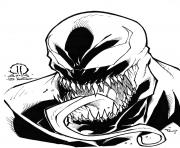 Coloriage spiderman venom mask dessin