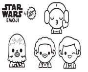 star wars emoji personnages dessin à colorier