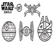 star wars emoji vaiseaux dessin à colorier