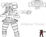 zoey sniper rifle fortnite dessin à colorier