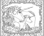 licorne unicorn adulte dessin à colorier