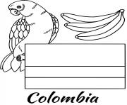 colombie drapeau parrot dessin à colorier