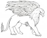 Coloriage griffon creature legendaire grype dessin