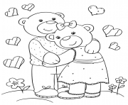 amour ourson par Lena London dessin à colorier