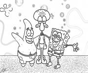bobleponge et Patrick Happy Family dessin à colorier