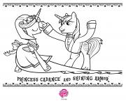 princess cadance and shining armor dessin à colorier
