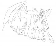 Coloriage how to train your dragon hiccup and toothless