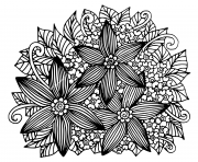 doodle floral dessine a la main adulte dessin à colorier
