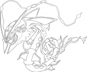 Mega Rayquaza Rubis Omega et Saphir Alpha dessin à colorier