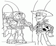 Buzz l Eclair et Woody dessin à colorier