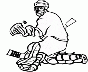 arret du gardien de hockey dessin à colorier
