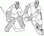 deux joueurs de hockey dessin à colorier