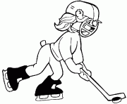 Coloriage un enfant avec une tenue de hockey trop grande pour lui dessin