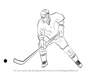 Coloriage jouer au hockey sport dessin