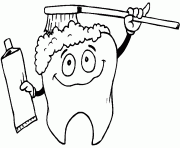 dent dentifrice et brosse a dent dessin à colorier