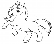 Coloriage cute pony licorne dessin
