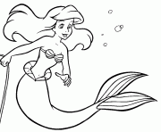 disney la petite sirene ariel dessin à colorier