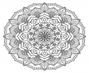 Coloriage mandala en forme de coeur avec des cercles dessin