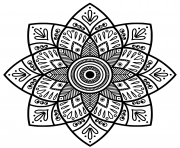 mandala indien medaillon dessin à colorier