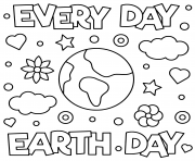 jour de la terre everyday earth day dessin à colorier