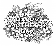 Coloriage happy mothers day pour adulte dessin