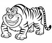 tigre cartoon amusant dessin à colorier