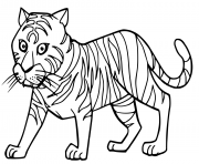 cartoon cute tigre dessin à colorier