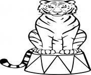 tigre au circle dessin à colorier