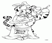 Tigrou et le magicien Coco Lapin dessin à colorier