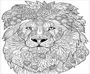 adulte lion motifs complexes dessin à colorier