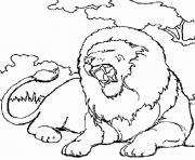 Coloriage une lionne avec un noeud dans sa criniere dessin
