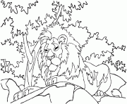 le lion qui domine la plaine dessin à colorier