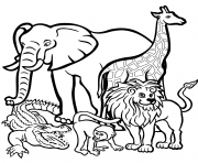 african animals dessin à colorier