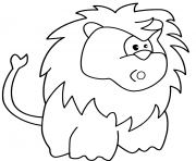 surprised cartoon lion dessin à colorier