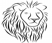Coloriage cartoon lion head dessin