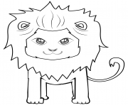 cute cartoon lion dessin à colorier